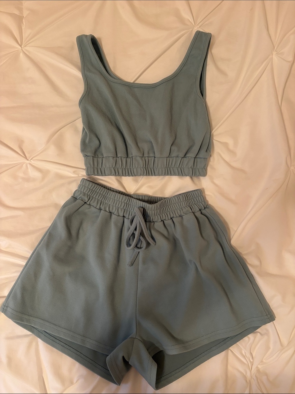 Women’s Sage Green Lounge Shorts and Tank Set